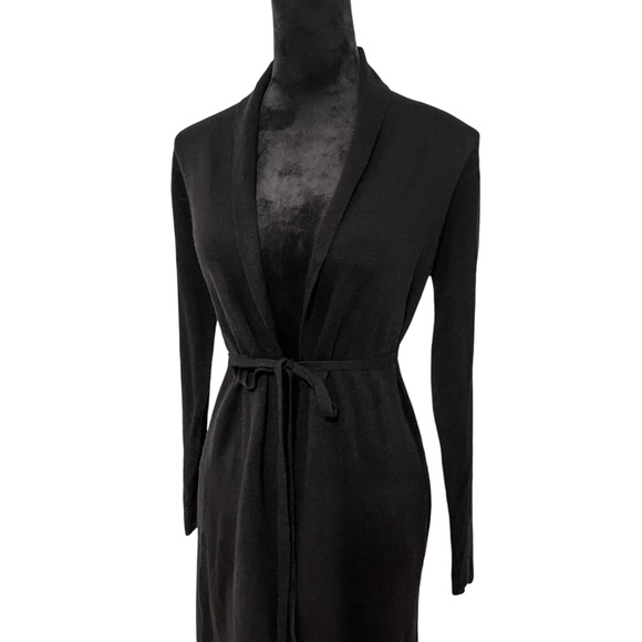 Midi/Maxi Duster Cardigan With Pockets and Tie-Waist - Picture 2 of 4